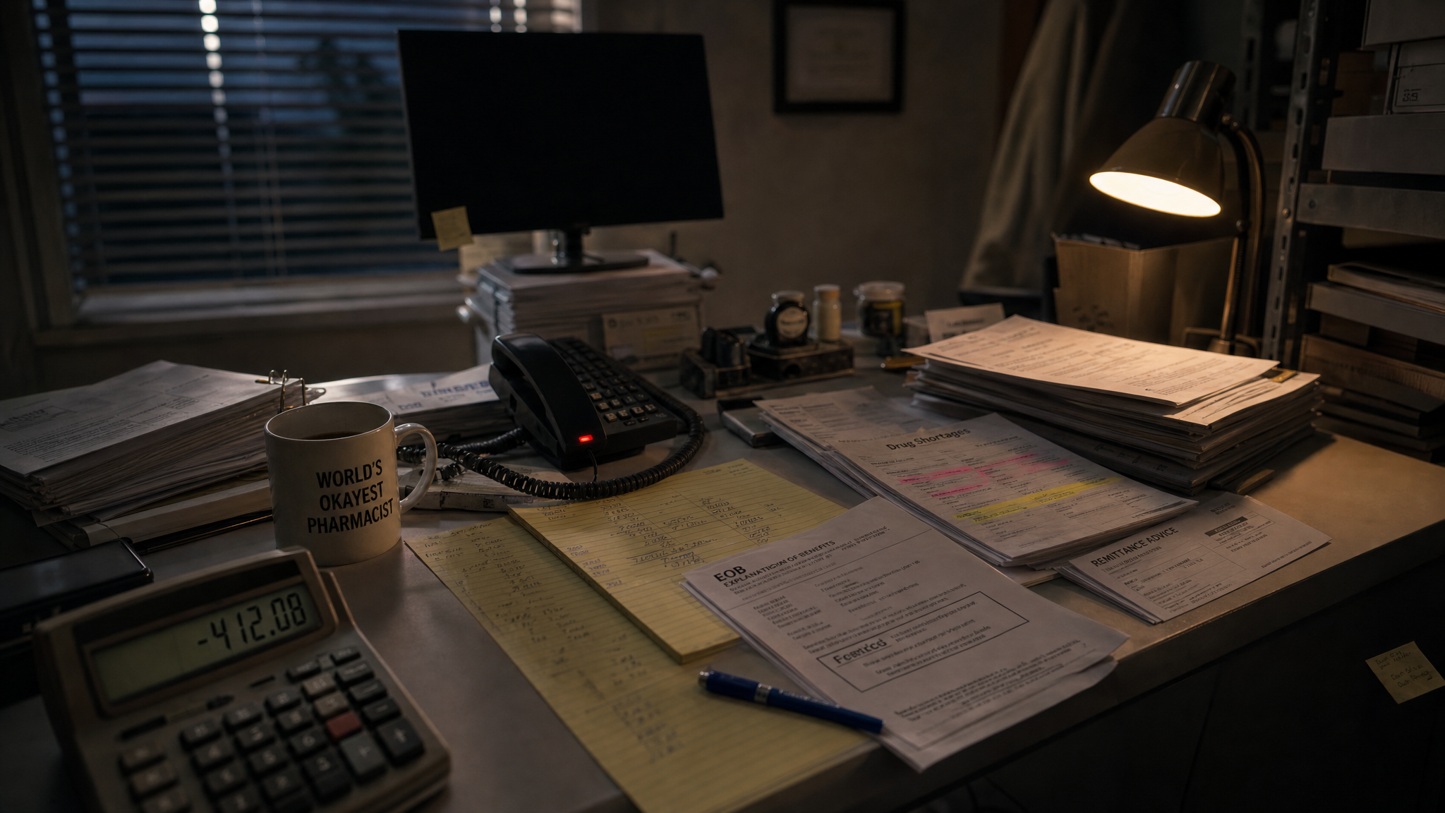 The Reality — the desk at 6pm